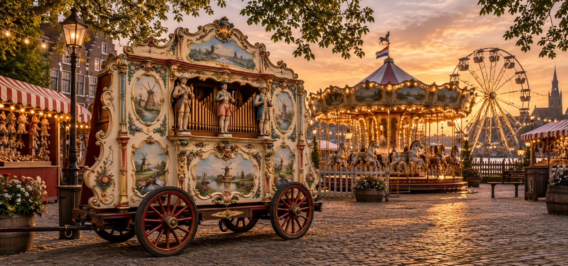 Klassiek draaiorgel op een nostalgische kermis